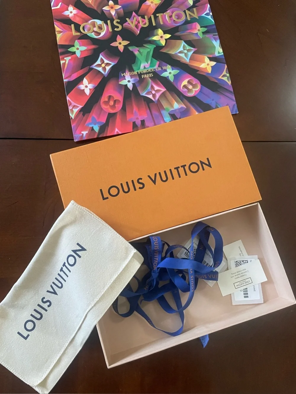 Louis Vuitton Multicolor Shopping Bag Box Dust Bag Ribbon Gift Set